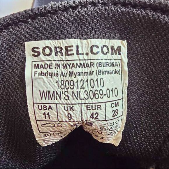 Sorel Out ’N About Plus Boots 11 Black Waterproof Ankle Rain Snow Gorpcore Urban - Picture 11 of 12